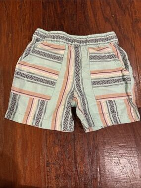art class cotton Mint and Pastel Stripe Pull-On Shorts with pockets